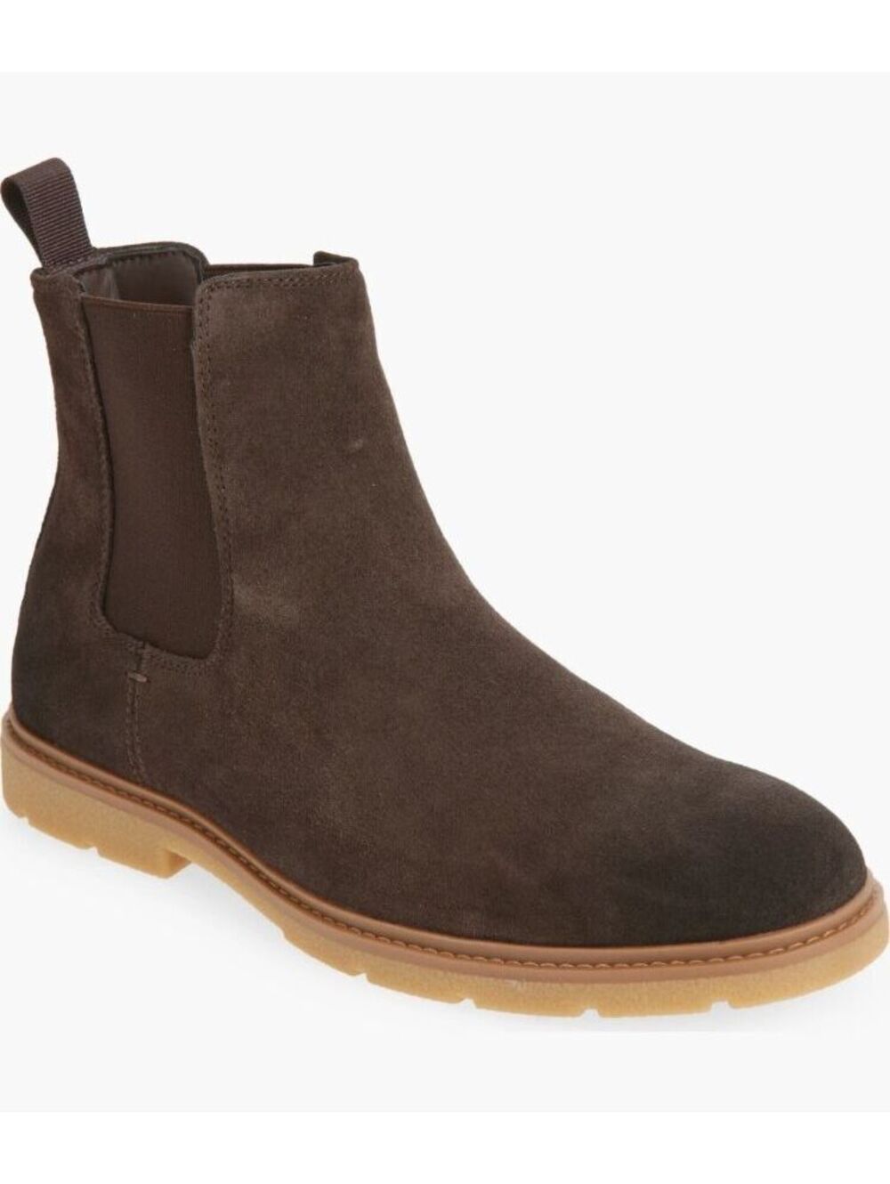 Size 8,5 Men's Nordstrom Brown Suede Chelsea Boots with Elastic Side Panels and